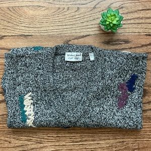 Michael Jordan Lowell Dreyfus Gray Knit Sweater Large Men’s Long sleeve V Neck